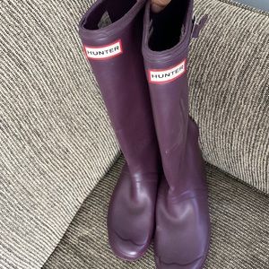 Hunter Tall Original Adjustable Boots - Purple Matte size 8
